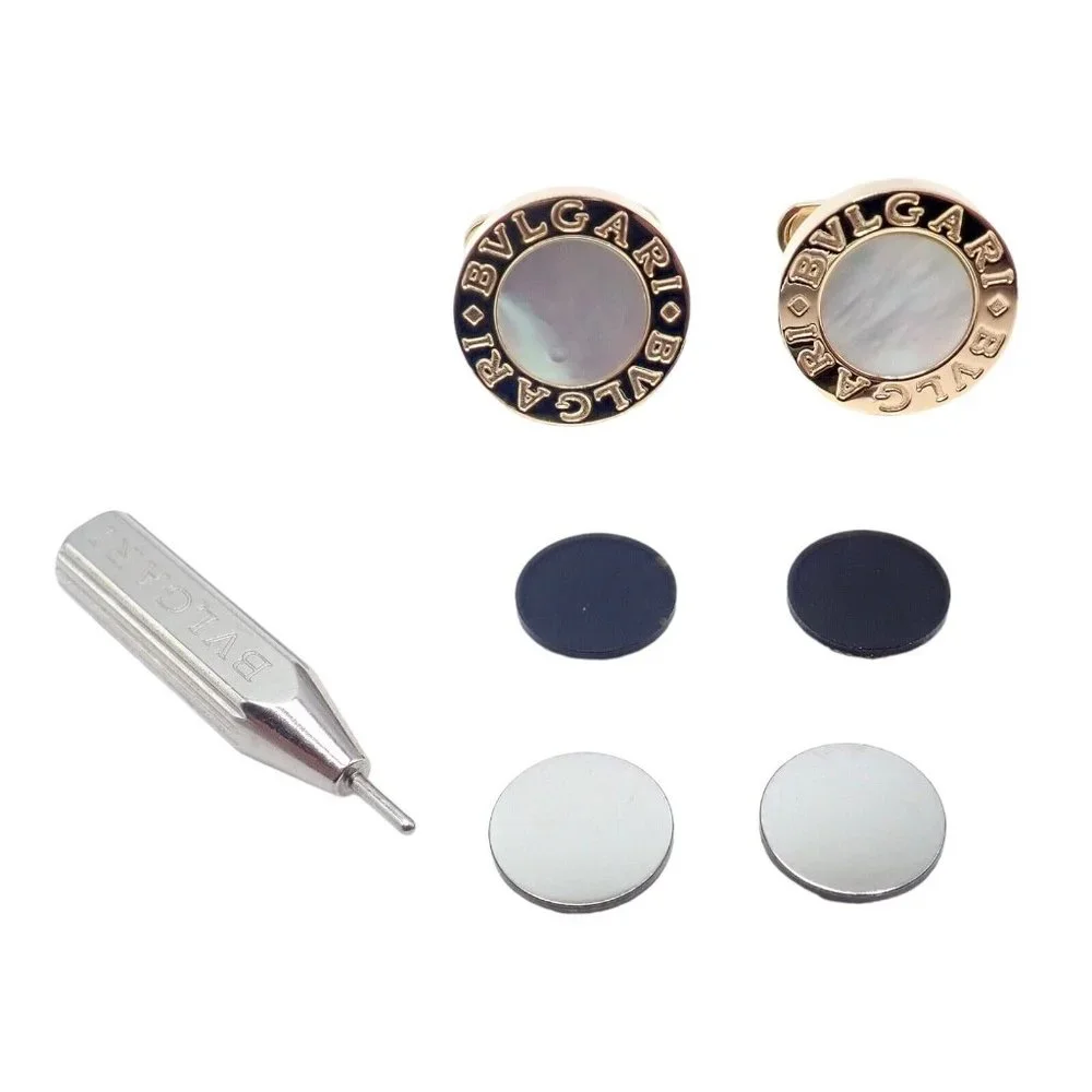 Authentic! Bvlgari Bulgari 18k Yellow Gold Multicenter Cufflink Kit Set